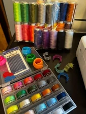 SHRJ 71pcs 25 Colors Bobbins Sewing Threads Kit, 400 Yards Polyester Thread Spoo