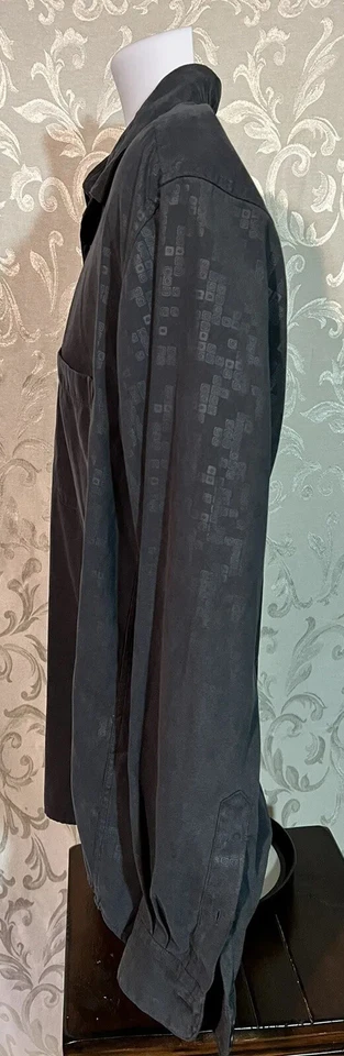 Firethorn Silver Med Men's Long Sleeve Button Up Shirt Soft Touch Gray E111 Foto 3 de 4