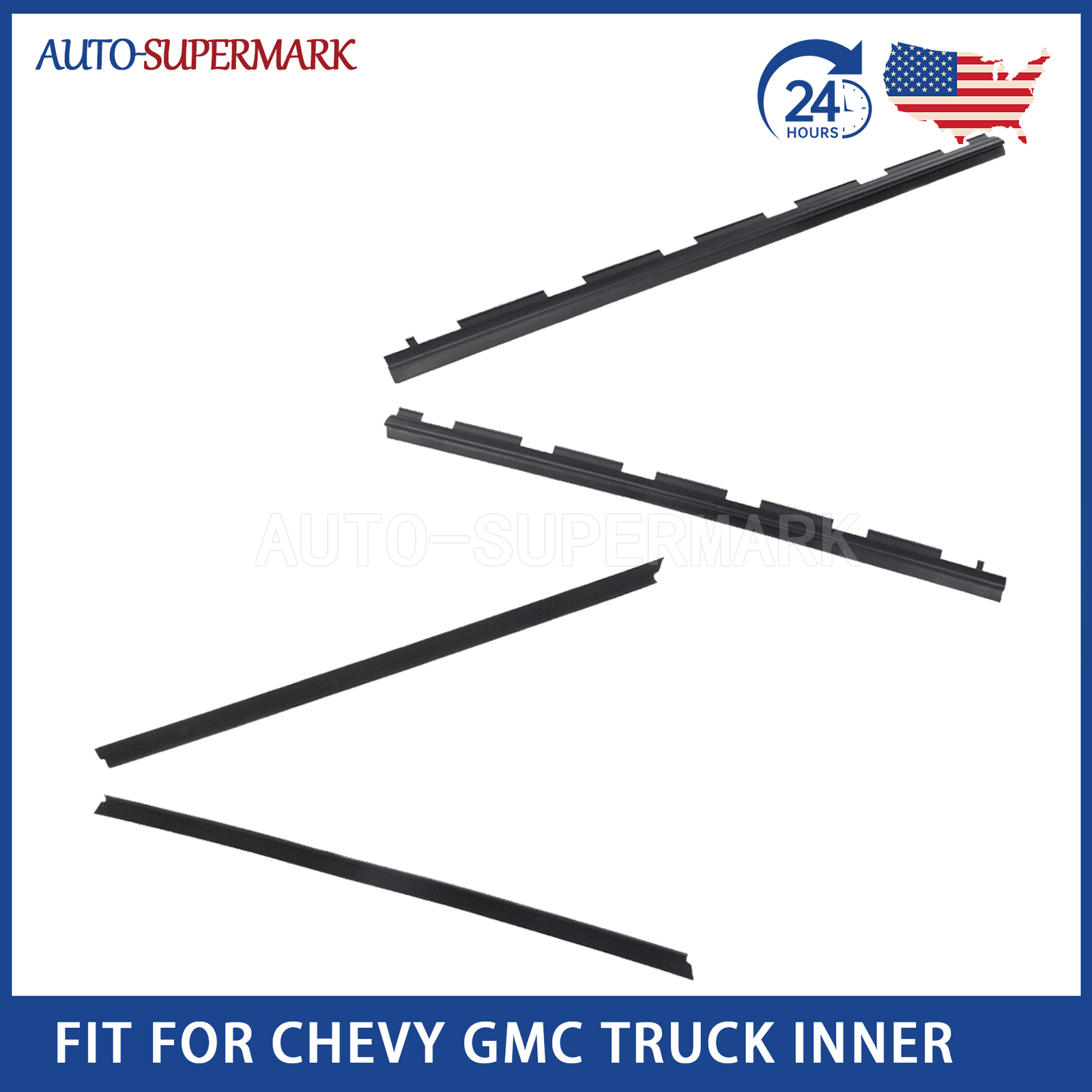 4Pc Chevy Truck Window Sweep Felt Seal Kit Inner Outer Weatherstrip