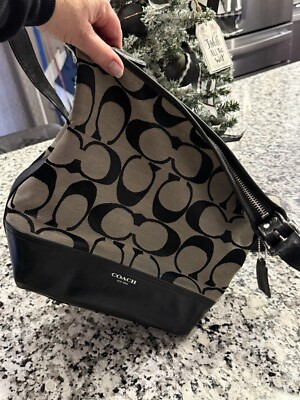 Coach Vintage Soho Black/Gray Leather and Signature C Canvas