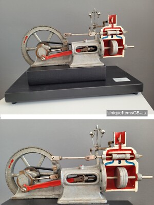 Original 60er Jahre Dampfmaschinenmodell von HOHM Germany Bildungsmodell