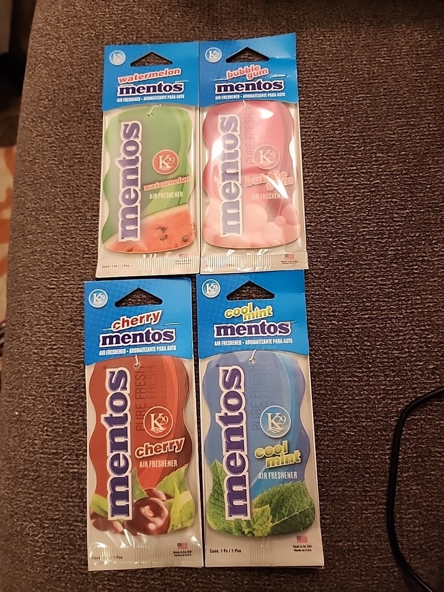 Mentos Air Freshener Cherry Cool Mint Bubble Gum Green Apple Car Fragrance