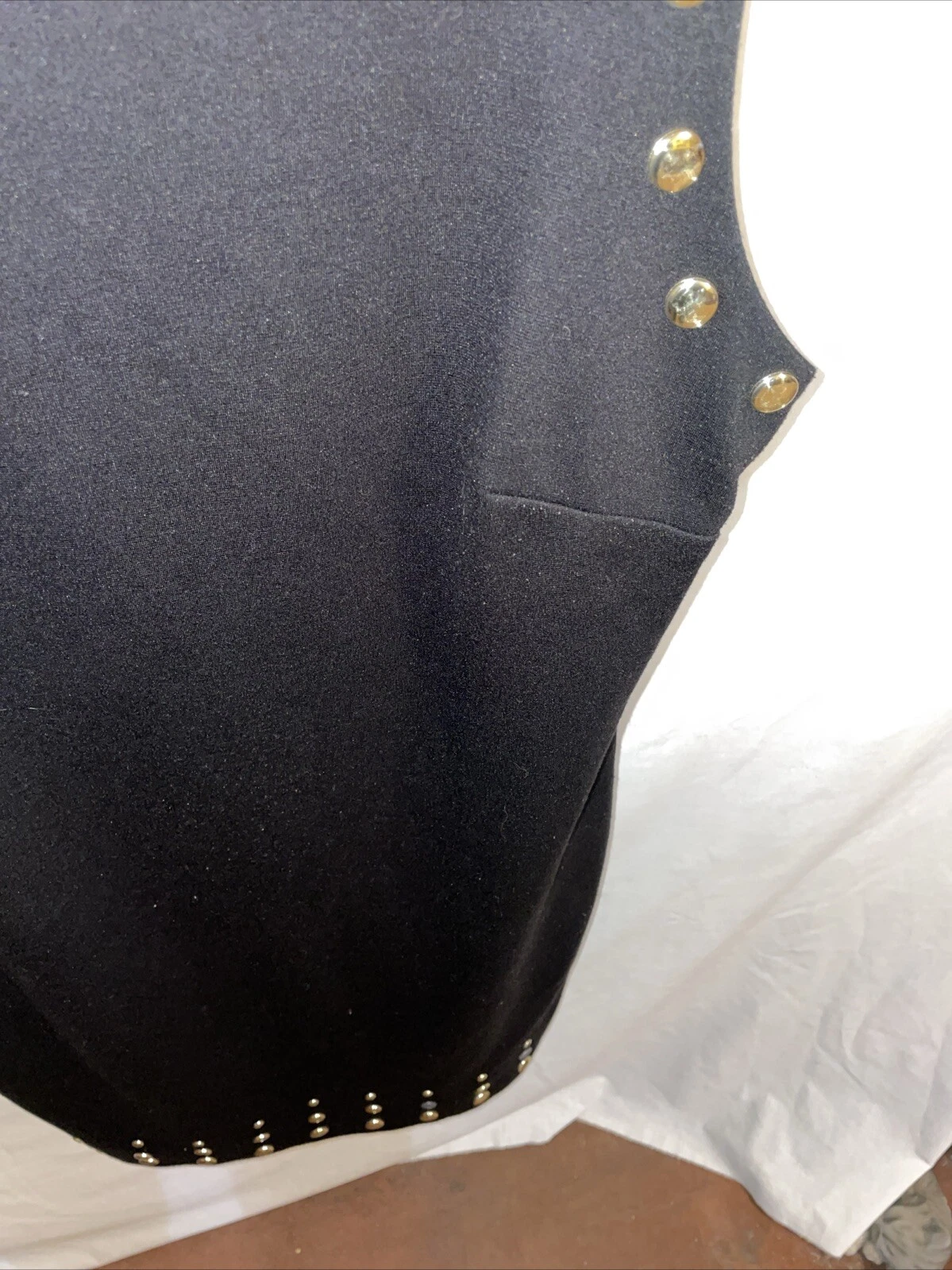 Abito MIDI donna Michael Michael Kors taglia media nero bottoni oro che esce