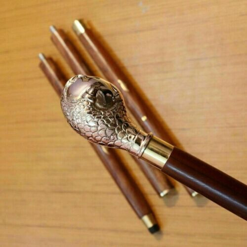 Antique Solid Brass Eagle In Egg Head Handle Brow… - image 2