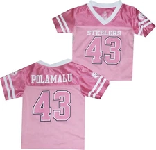 Pittsburgh Steelers Troy Polamalu Toddler Pink Girls Jersey New tags