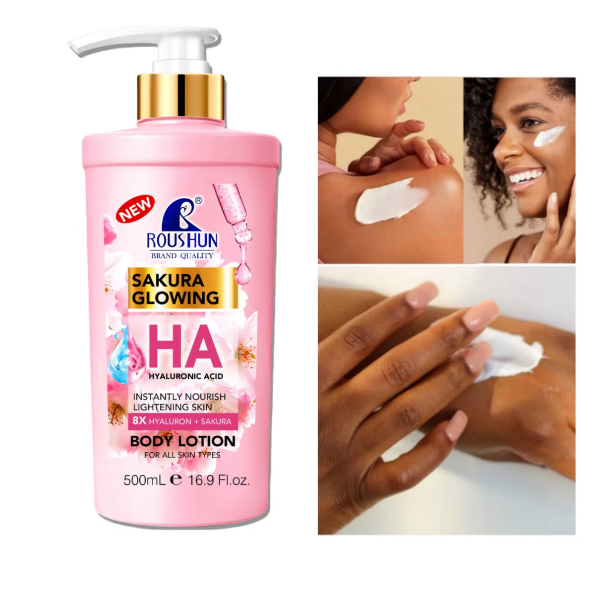 Lotion pour le corps exclusive Hyaluron Acid et Sakura pour une peau sublimée