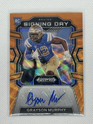 2024 Prizm Draft Picks Signing Day GRAYSON MURPHY Orange Prizm /75 Auto
