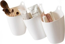 3 Pack Wall Toothbrush Holder for Bathroom Shower Organizer Hanging Cup Holder