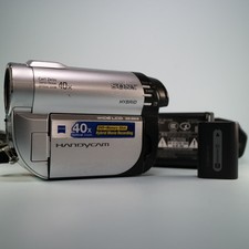 Sony Handycam DCR-DVD110E Handheld DVD-RW Camcorder Silver Tested Full Set