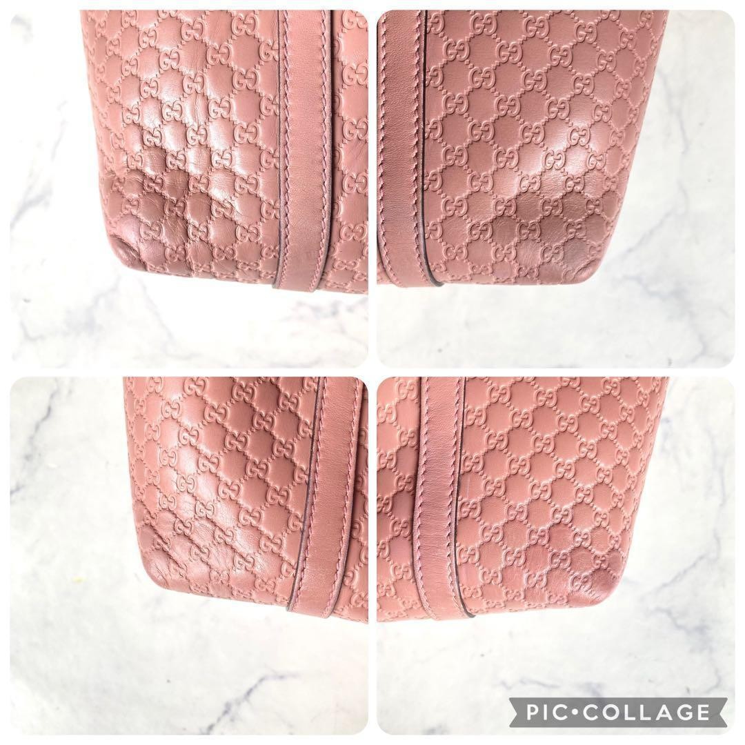 GUCCI Pink Leather Tote Bag with Logo Embossed, A4 Size, Authentic, Excellent thumbnail 8