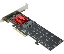 Dual NVMe PCIe Adapter, RIITOP M.2 NVMe SSD t...