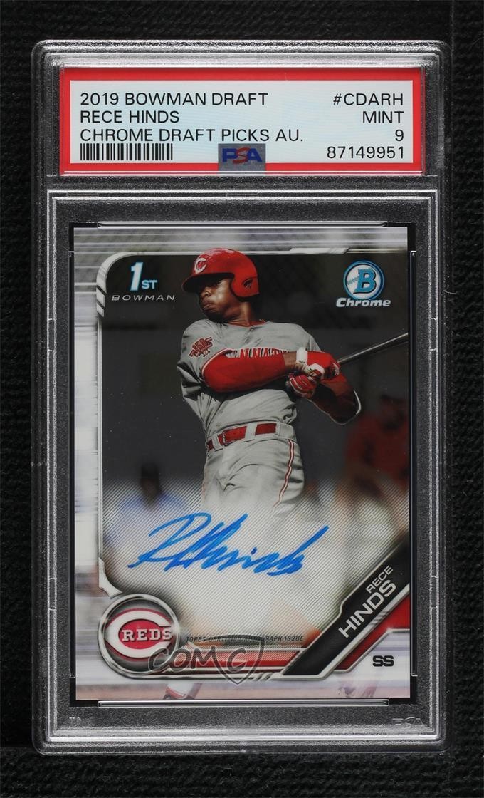 2019 Bowman Draft Chrome Pick Rece Hinds #CDA-RH PSA 9 MINT Auto 0vp1