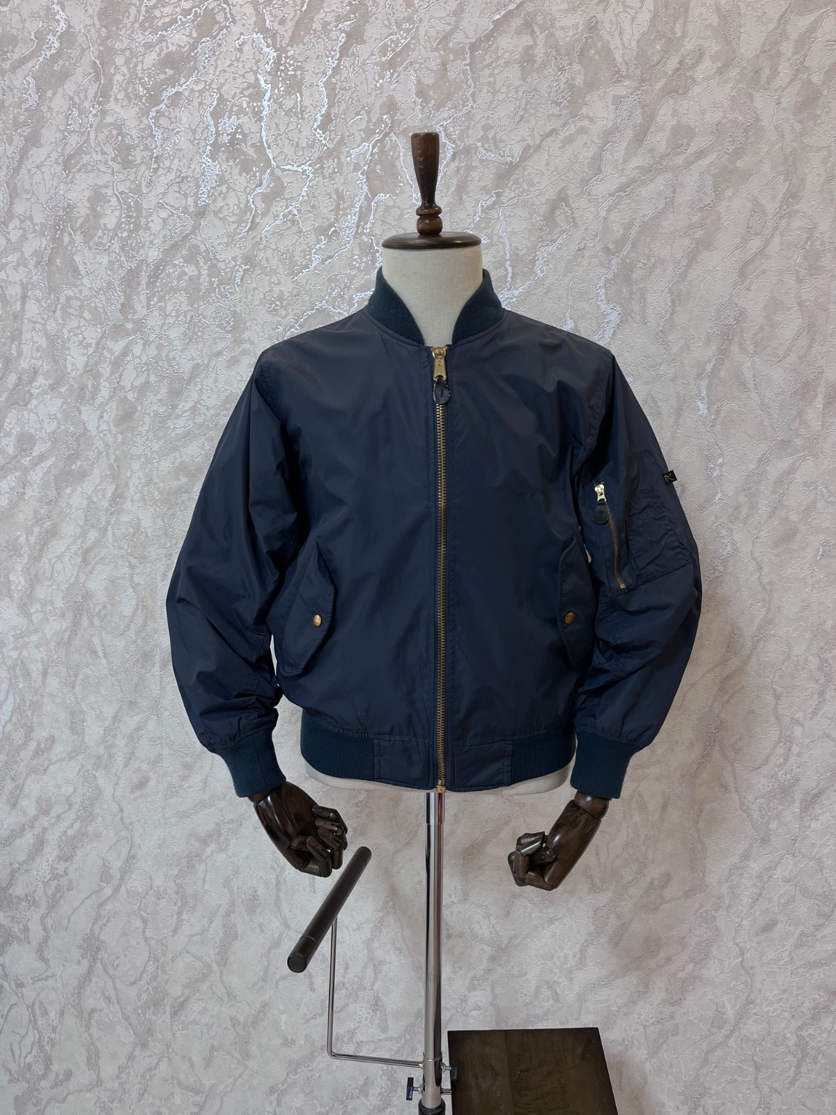 Vintage MA-1 Bomber Jacket USAF Flyers Reversible Nylon Navy Men's Size M