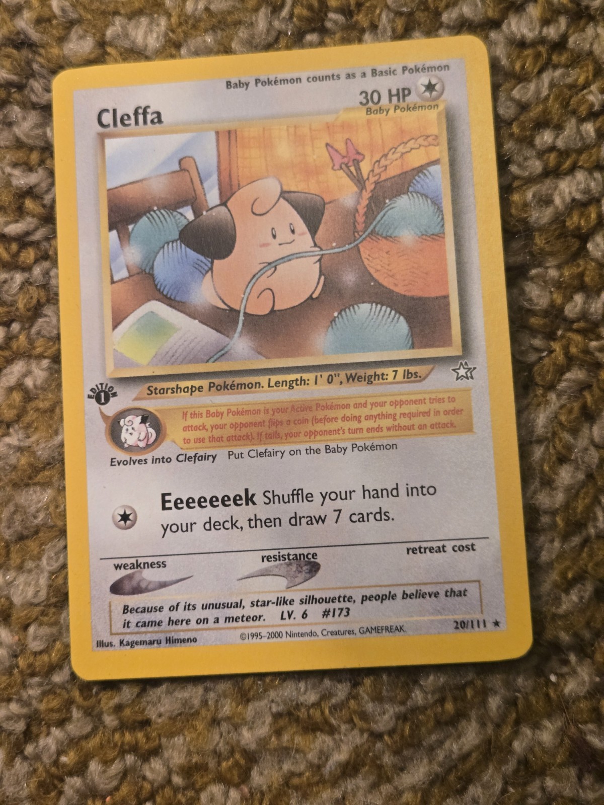 Neo Genesis - NM - Cleffa 20/111 - 1st Edition - Pack Fresh