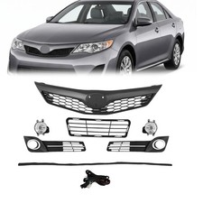 Front Bumper Grille Fog Light Cover Trim Set 6pcs For 2012-2014 Toyota Camry Se