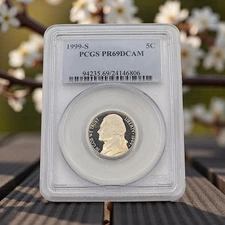 1999-S Jefferson Nickel PCGS PR69DCAM Deep Cameo Proof 5C