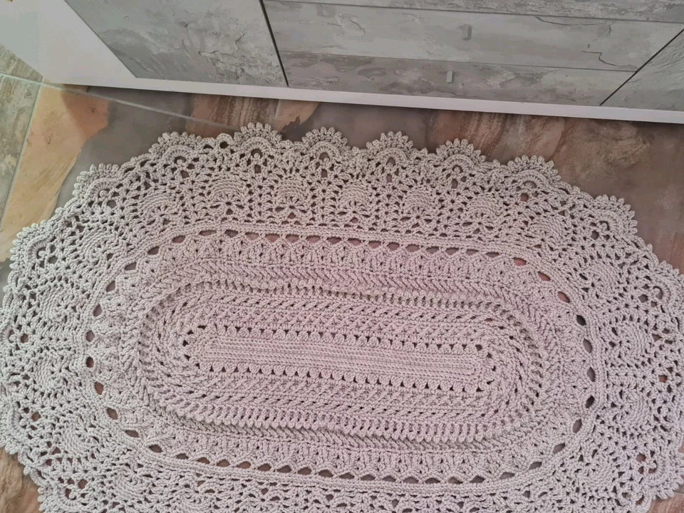 Teppich/ Badvorleger/ Badematte/ gehäkelt, 124 x 84 cm - Bild 2 von 4