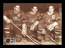 1991-92 Pro Set French #337 - Dick Irvin, Maurice Richard & Elmer Lach