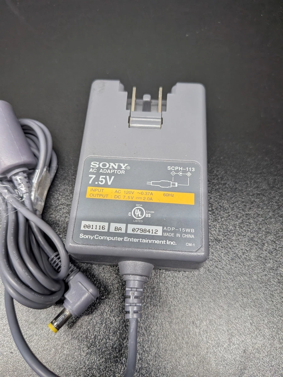Adaptador de corriente alterna oficial OEM SONY Playstation 1 PSone 7.5V SCPH-121 PROBADO