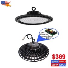 10 Pack High Bay Warehouse Led Lights 30000Lm 300W Shop Factory Industrial Light