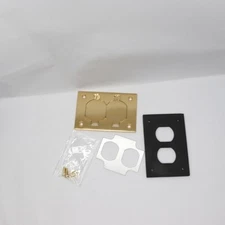 Steel City Duplex Receptacle Cover Plate Brass Alloy Steel 3" x 4-1/2" P 64 DS