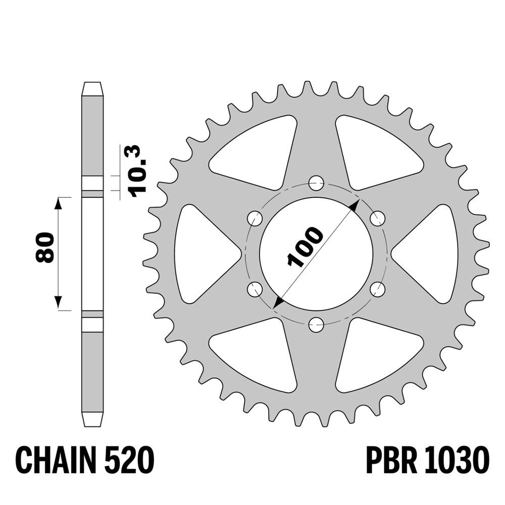 Pignon 42 dents pas 520 PBR en acier C45 haute durabilité pour Bimota SB8