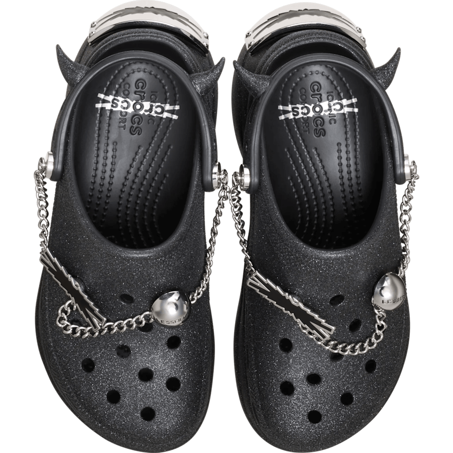 LE SSERAFIM Crocs Bae Clog Glitter Black 212454-9DO Unisex Size | eBay