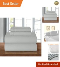 Luxury 1500 Hotel Quality Microfiber 4-Piece Sheet Set - Wrinkle Resistant, ...