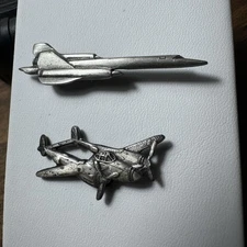 Lot Of 2 Vintage Military Aircraft Lapel Pins Airplane Jet