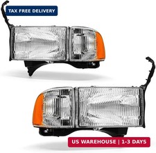 Headlight Assembly Pair for 1994-2001 Dodge Ram 1500 1994-2002 Ram 2500 3500 Non