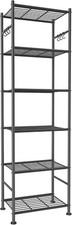 Storage Shelves - 6-Tier Large Capacity Shelf Organizer with Hooks Heavy-Duty