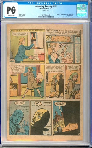 Amazing Fantasy #15 Origin & 1st App. Spider-Man Stan Lee Marvel 1962 CGC PG 15