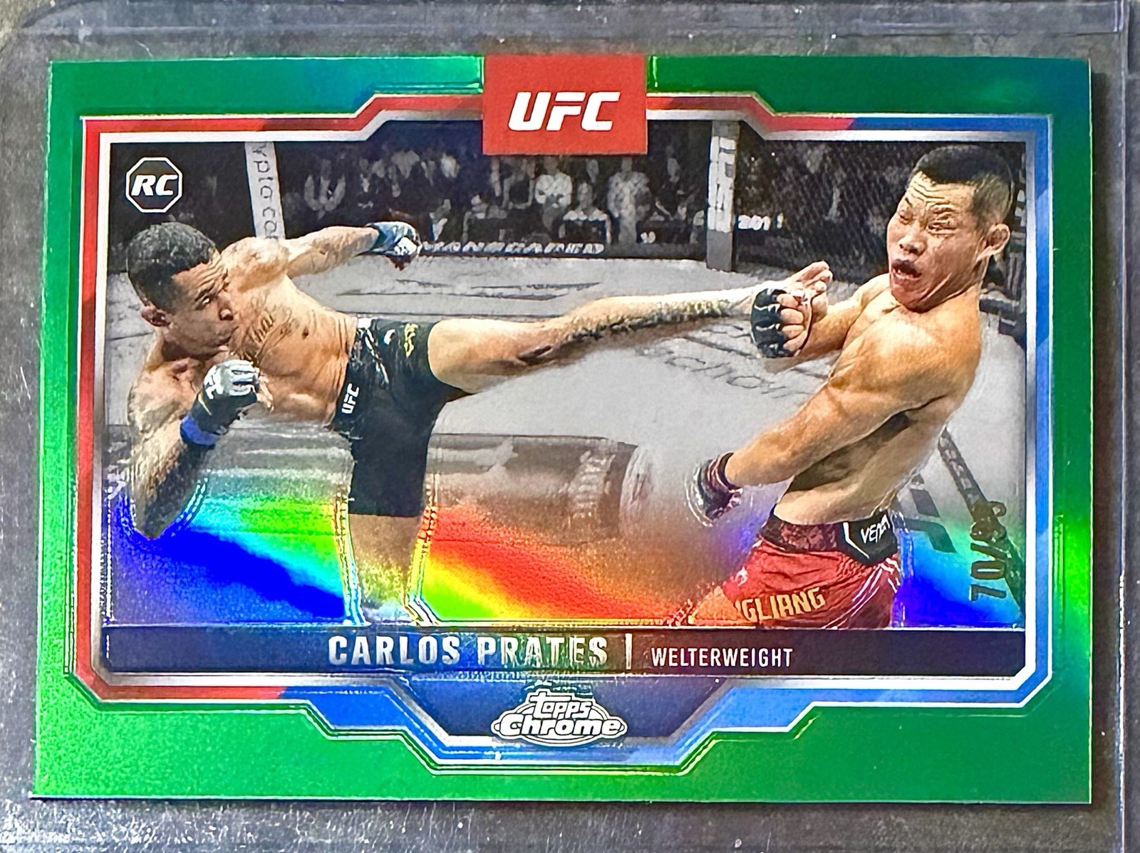 2025 Topps UFC Chrome Carlos Prates Rookie RC Green Refractor /99 #40 SP
