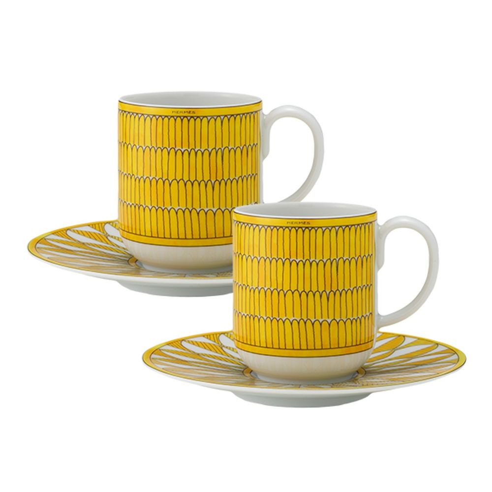 Hermès HERMES Soleil d'Hermès Coffee Cup & Saucer 100ml Demitasse/Espresso Pair thumbnail 9