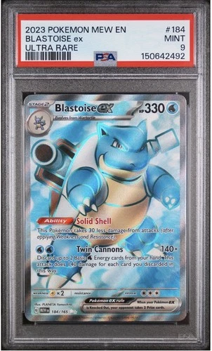 POKEMON  2023 Mew En 151 Ultra Rare BLASTOISE EX #184 PSA 9 Mint RARE