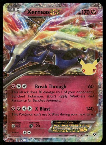 XERNEAS EX 97/146 CELEBRATIONS: CLASSIC COLLECTION POKEMON HOLO NM