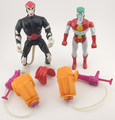 2 Vintage Action Figures Verminous Skumm, Flying Captain Planet - TIger 1991