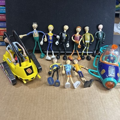 Vintage Bendos Lot of 11 Figures Kid Galaxy Bendable Toys & 2 Vehicles B16