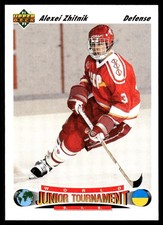 1991-92 Upper Deck #660 Alexei Zhitnik CIS Rookie Hockey Card. rookie card picture