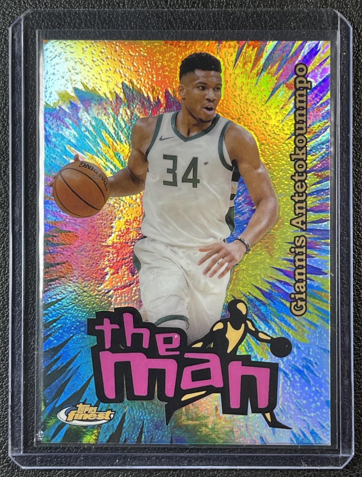 GIANNIS ANTETOKOUNMPO 2023-24 TOPPS FINEST #TM-17 THE MAN REFRACTOR BUCKS SP