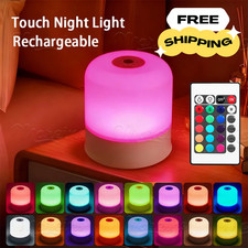 Rechargeable RGB Touch Night Light 13 Colour Table Lamp with Remote