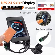 EBike 24V/36V/48V X1 Display Colour Screen Power Speed Meter Control Panel w/NFC
