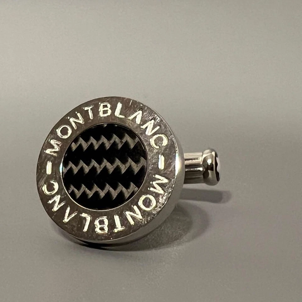 Montblanc Gemelos Meisterstuck Negro Plata Metal Bola Devolución Caja Redonda Foto 2 de 4