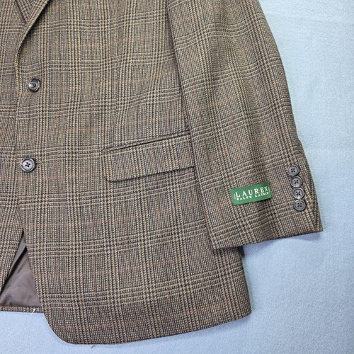 Lauren Ralph Lauren Blazer Mens 40R Brown Plaid Wool Sport Coat Jacket Classic - Picture 4 of 15