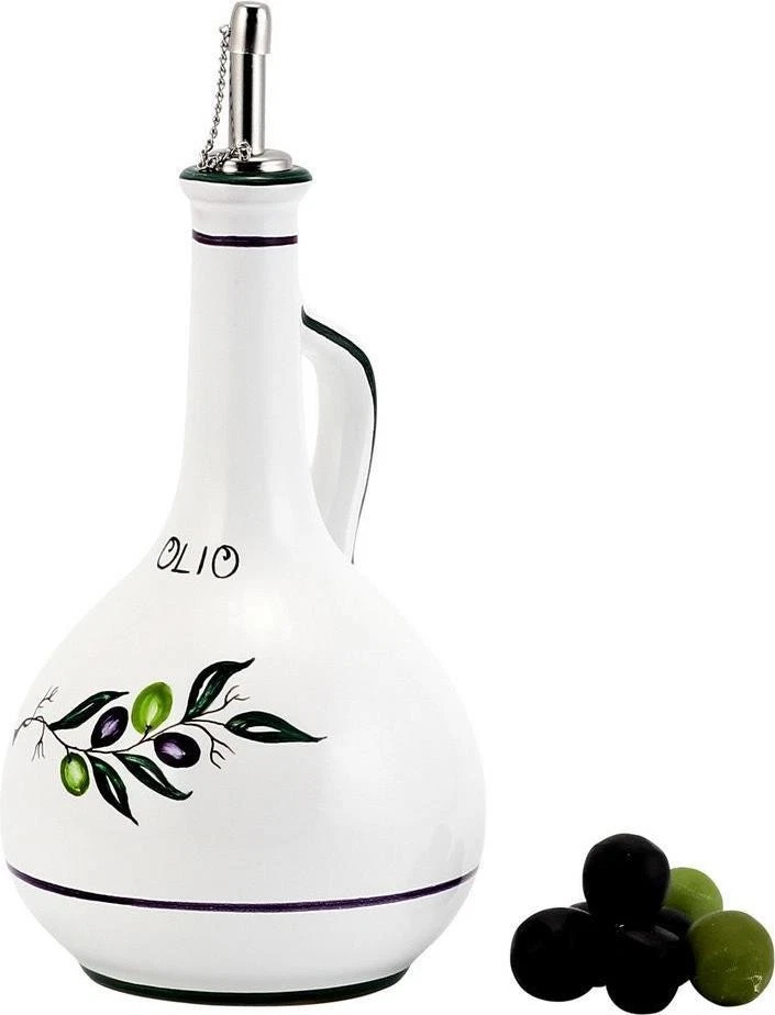 Deruta Ceramic Olive Oil Dispenser-Oliva Collection