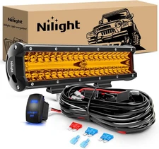 Nilight Led Light Bar 12 Inch Amber 300W Spot Flood Combo Triple Rows Off Road