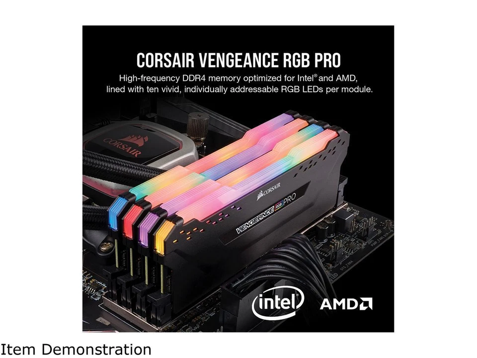 CORSAIR Vengeance RGB Pro 32GB (2 x 16GB) 288-Pin PC RAM DDR4 3200 (PC4 25600) I - Image 4 of 4
