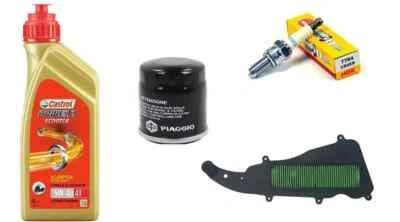 CASTROL/NGK/PIAGGIO/TECNOETRE TAGLIANDO LIBERTY 125 IGET 2015 2022 CASTROL 5W40 FILTRO ARIA OLIO CANDELA NGK