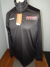 new with tags TUCSON ROADRUNNERS black CCM long sleeve 1/4 zip shirt men's M