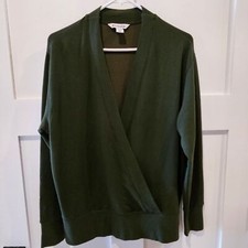 Athleta Women's Recharge Sweatshirt Top Dark Green Size Small Athleisure
